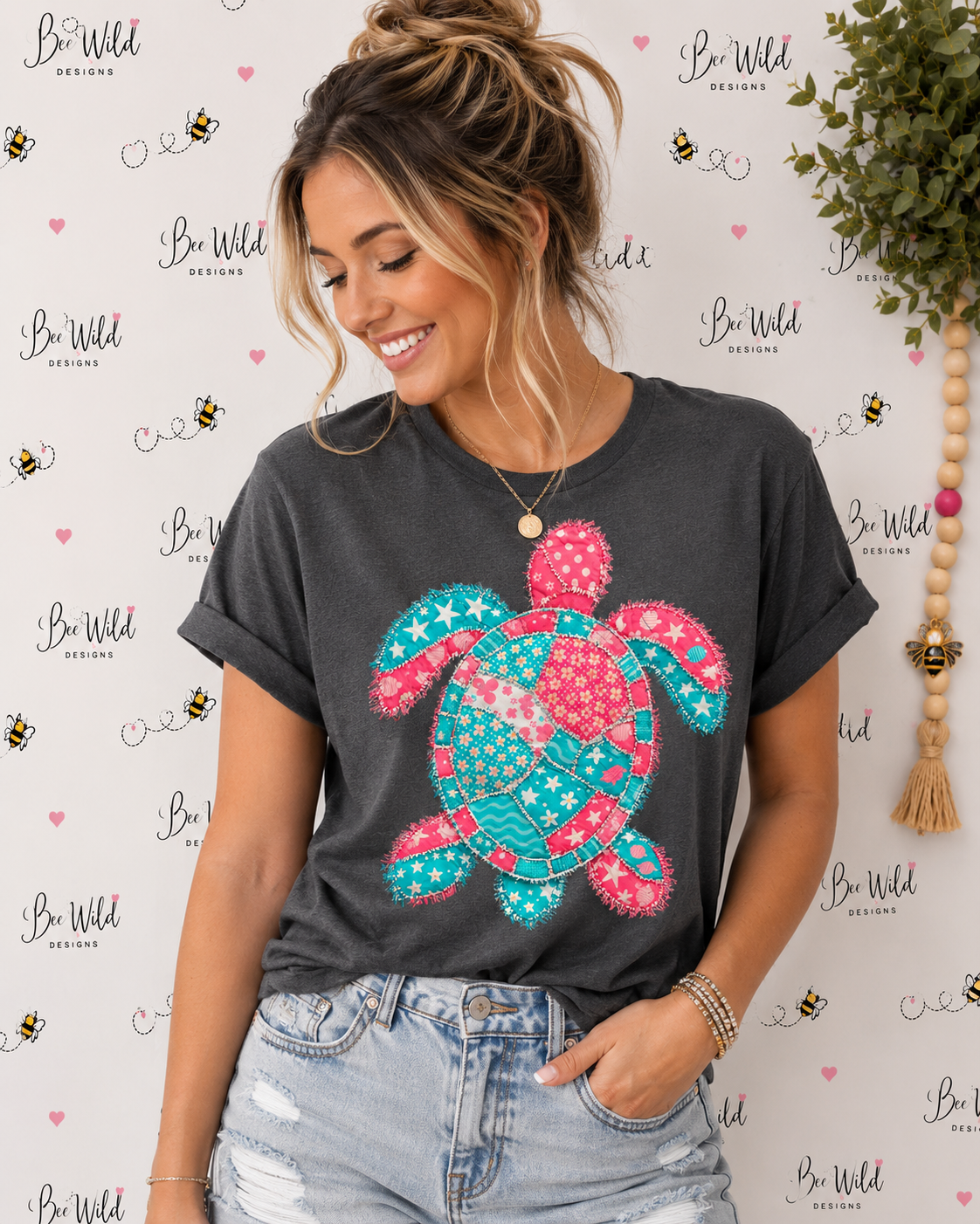 Patchwork Turtle Graphic Tee