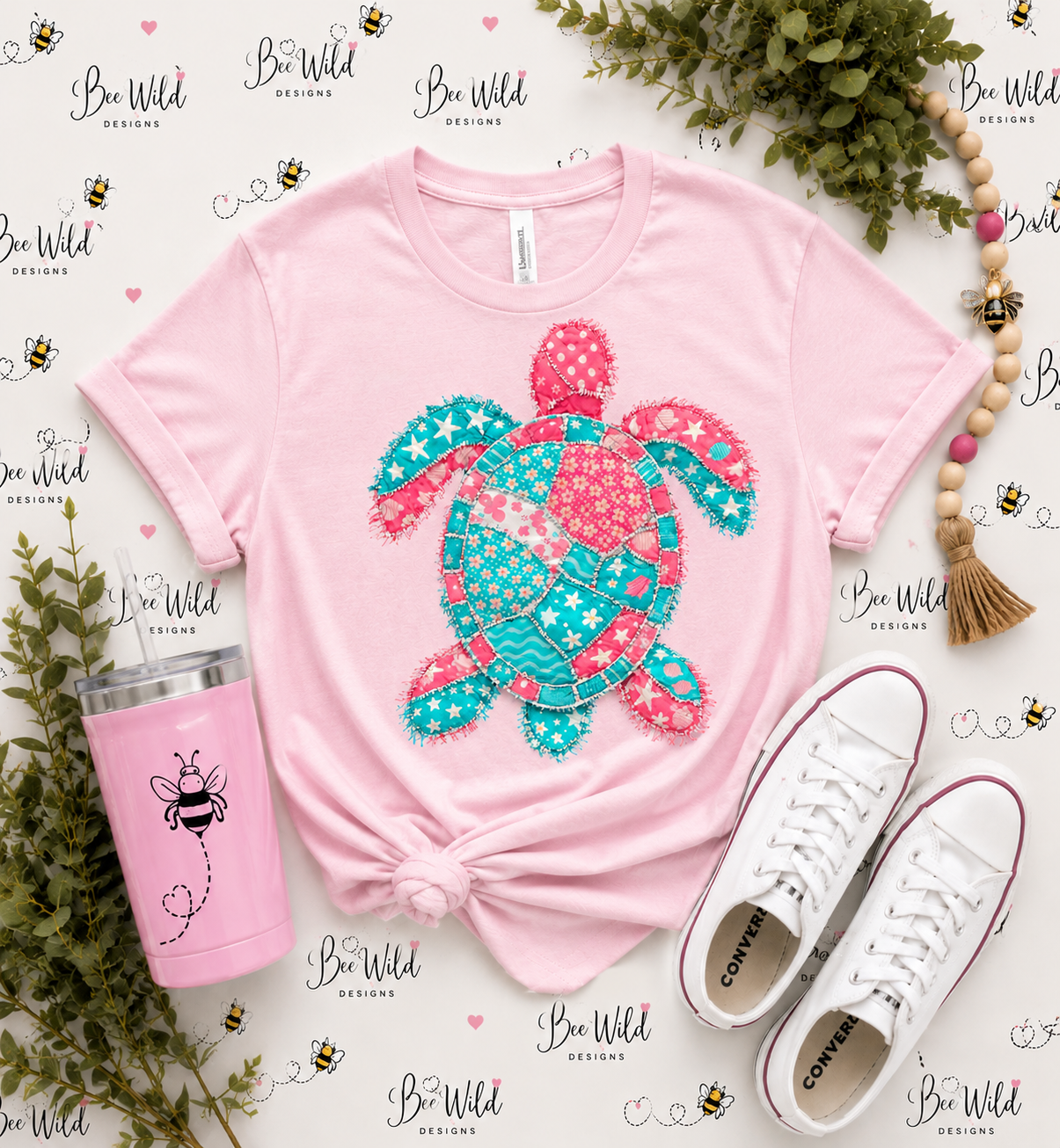 Patchwork Turtle Graphic Tee