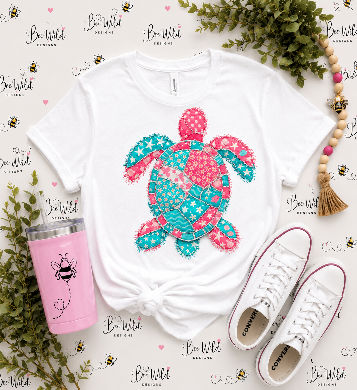 Patchwork Turtle Graphic Tee
