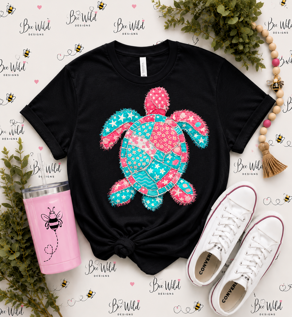 Patchwork Turtle Graphic Tee
