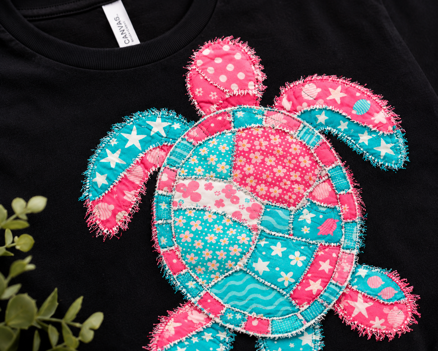 Patchwork Turtle Graphic Tee