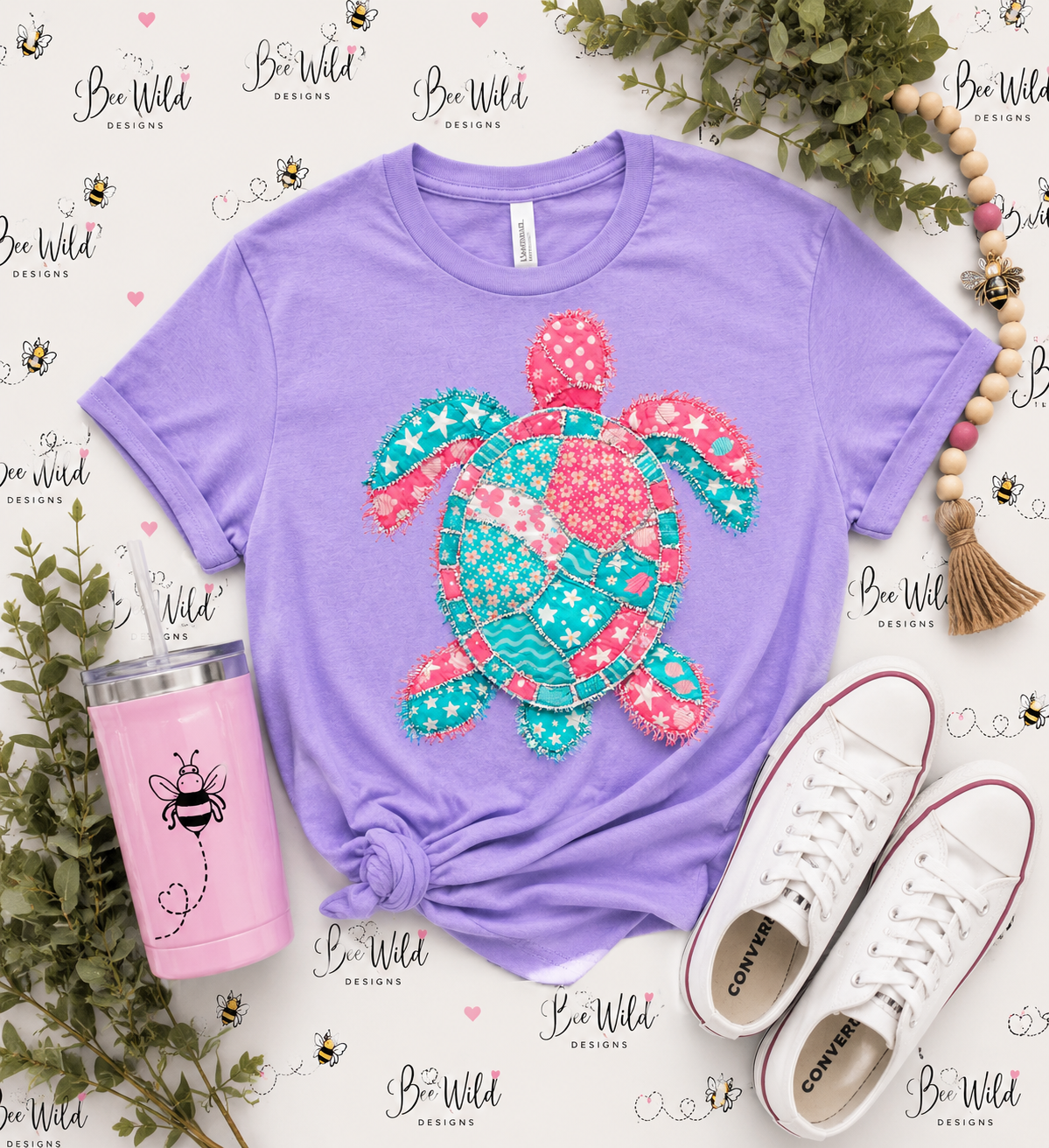 Patchwork Turtle Graphic Tee